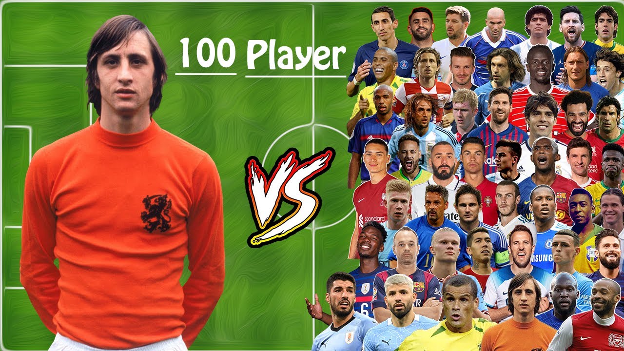 Johan Cruyff VS 100 Player Football (Ronaldo-Messi-Neymar-Maradona