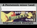 Rgtlcm grade 1  electric guitar  lead example improvisation  a pentatonic minor  lesson  tab