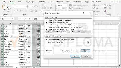 Use the proper formula to format the values of the range C5:C24 of the sales worksheet, so as to...