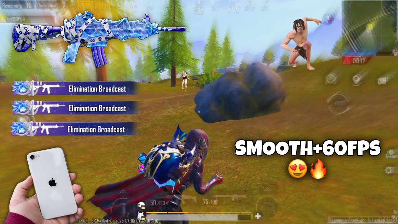 iPhone SE 2020 Smooth+60fps PUBG test in 2025 | iOS 18.5 | update 3.8