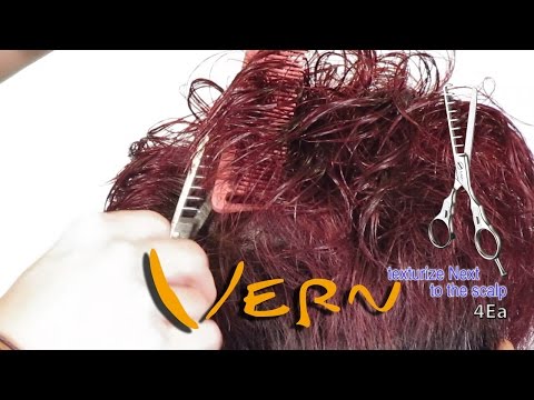 How to cut men's short&curly hair easily?Texturize next to the scalp.韋恩韓系型男捲髮型設計Vern Hairstyles 21