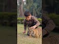 Little kid with beautiful tiger cub  nouman hassan 