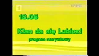 Программа передач и конец эфира (TVP 1, 26.05.2002)