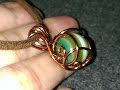 How to make wire jewelry - Wire wrapped spherical stone pendants 136