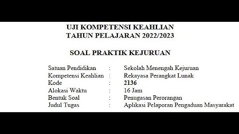 APLIKASI UKK 2022/2023 PENGADUAN MASYARAKAT SOAL PAKET 2 SMK RPL PPLG | PART 1 CREATE DATABASES