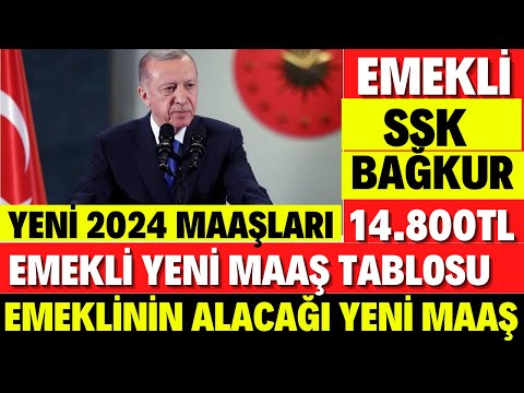 EMEKLİ YENİ 2024 MAAŞLARI BELLİ OLDU EN DÜŞÜK EMEKLİ MAAŞI 14.800TL EMEKLİYE EK ZAM YENİ MAAŞ NE KAD