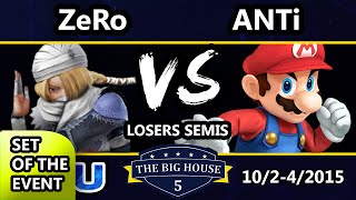 The Big House 5 - ANTi (Wii Fit Trainer, Mario) Vs. ZeRo (Sheik) - Losers Semis - Smash Wii U