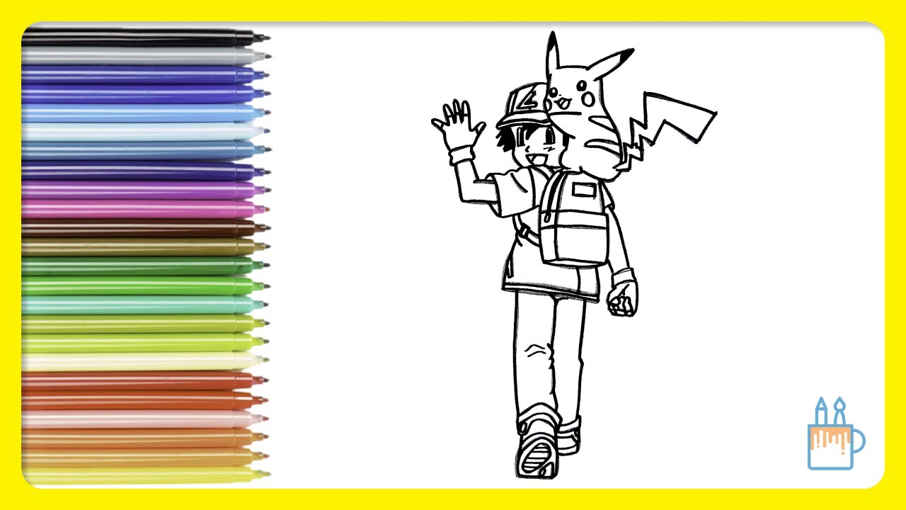 COMO DESENHAR E PINTAR⚡DESENHO DO PIKACHU⚡#POKÉMON