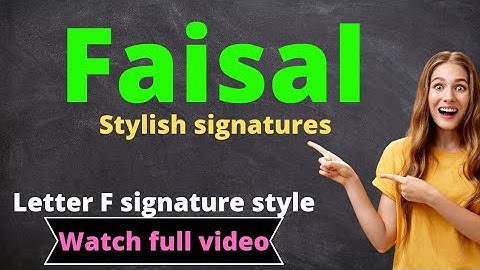 Faisal name signature style | Signature ideas for letter F