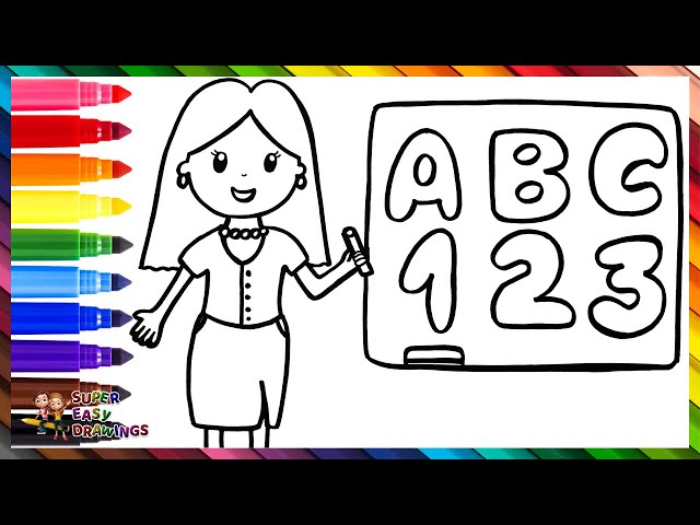 How to Draw Teacher's day for kids - Step by Step - YouTube