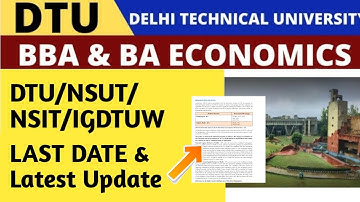 dtu bba & ba economics latest update|DTU\nsut/igddtuw counselling dates|dtu bba admission 2022