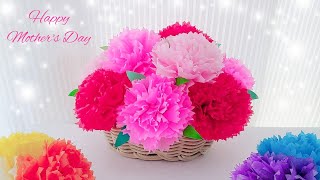 【簡単】母の日💐カーネーションの作り方【お花紙】100均アレンジDIY How to make paper carnations