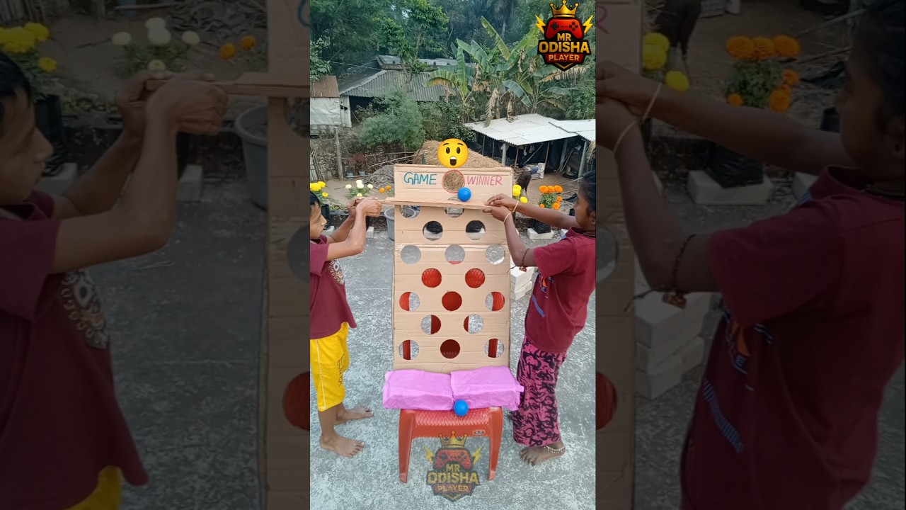 GIRL Boy challenging Game with Ball 