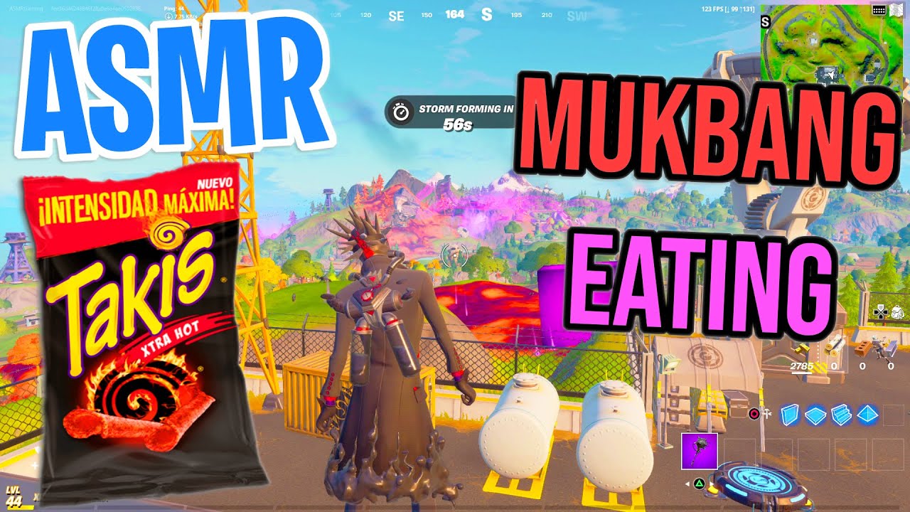 ASMR Gaming Fortnite 😋 Mukbang Takis EXTRA HOT Eating 😴 먹방 🎮🎧 Relaxing Whispering 💤