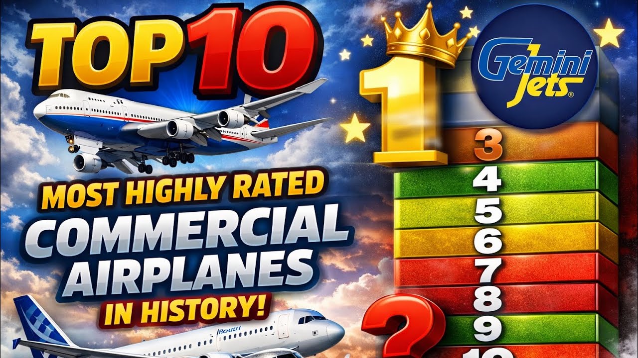 TOP 10 MOST HIGHLY RATED COMMERCIAL AIRPLANES IN HISTORY✈️✔️