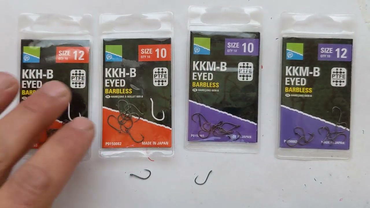 Гачки безбороді Престон Preston KKH B Eyed Barbless та Гачки Preston KKM B Eyed Barbless