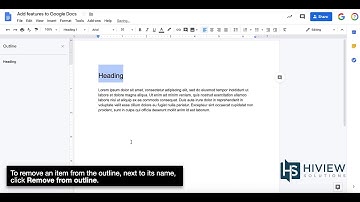 How to add a page outline in Docs