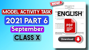 Class 10 English Model Activity Task Part 6 Full Solve |September Month