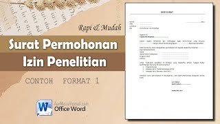 Surat Permohonan Izin Penelitian || SURAT PERMOHONAN PENELITIAN Form 1