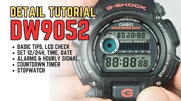 Casio G-Shock DW-9052 Tutorial: How to set time, date, alarm, timer, stopwatch DW9052 module 3232