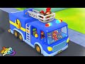Wheels On The Firetruck The Big Blue Firetruck Nursery Rhyme For Kids 