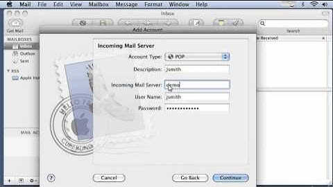 How to setup a mail account using POP on Apple Mac Mail