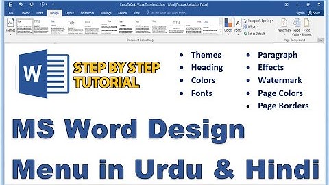 Microsoft Word Course - Design Menu in Urdu & Hindi | Design Tab | Microsoft Word Tutorial