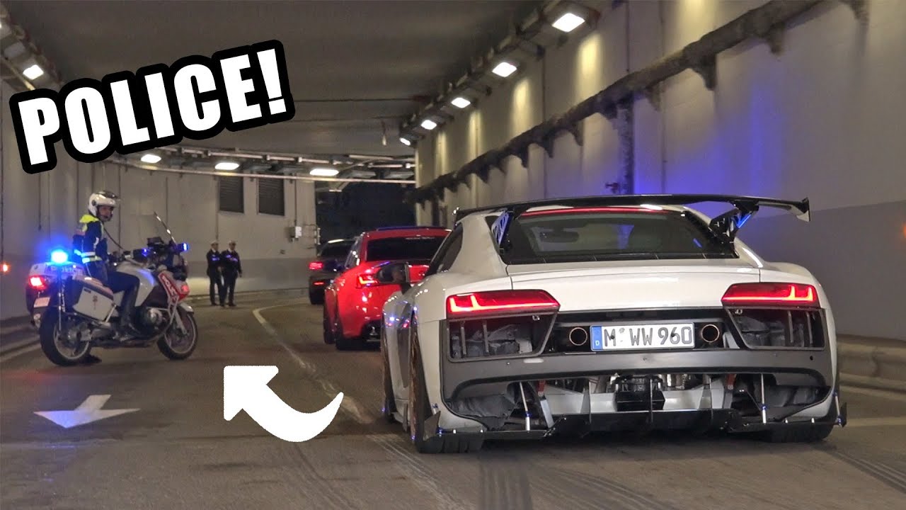 Supercars Go CRAZY in a Tunnel!! - Police, Launches, Burnouts & Accelerations!