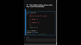 🔍 This Hidden Python Library Tests Your Code Automatically 🔍 This Hidden Python Library Tests Your Code Automatically