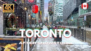  Toronto Winter Walk - Exploring King Street In The Snow Toronto City Walk 4K Hdr 60Fps 