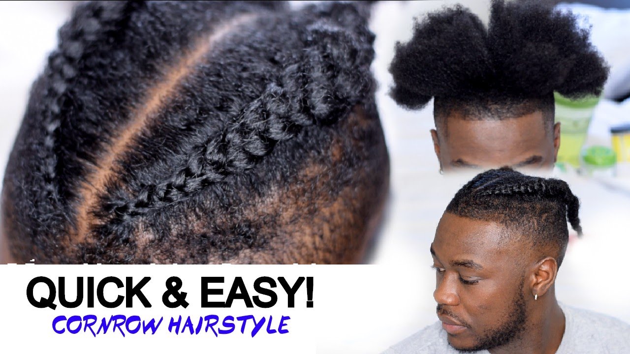 Men's Braid Hairstyle for Black Hair!  Quick & Easy for LAZY days! 