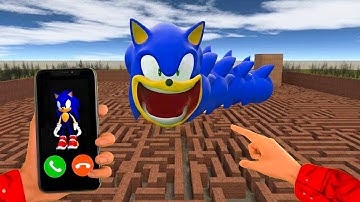 Hungry Sonic??! Sonic Hungry Worm Family is Calling Me in Maze Garry