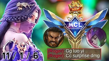 Luo Yi Gameplay Perfect Double Passive (SOLO FINAL MCL) Luo Yi Top 1 Global 2022 - Mobile Legends