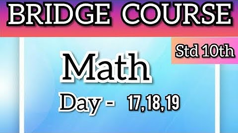10th Bridge Course | Math | Day 17, 18, 19| 10 वी चा सेतू अभ्यासक्रम | Maharashtra | @Study Best
