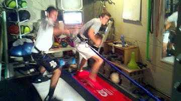 Slideboard lateral strength training