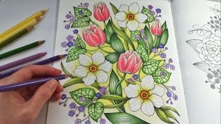 HAPPY GARDEN | Blomstermandala Coloring Book | Coloring With Colored Pencils