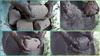 super dusty soft black dirt crumbling dry & water - asmr cement - asmr sand cement - oddlysatisfying