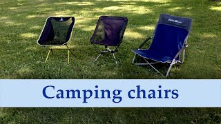 Camping chair options for a very small camper van