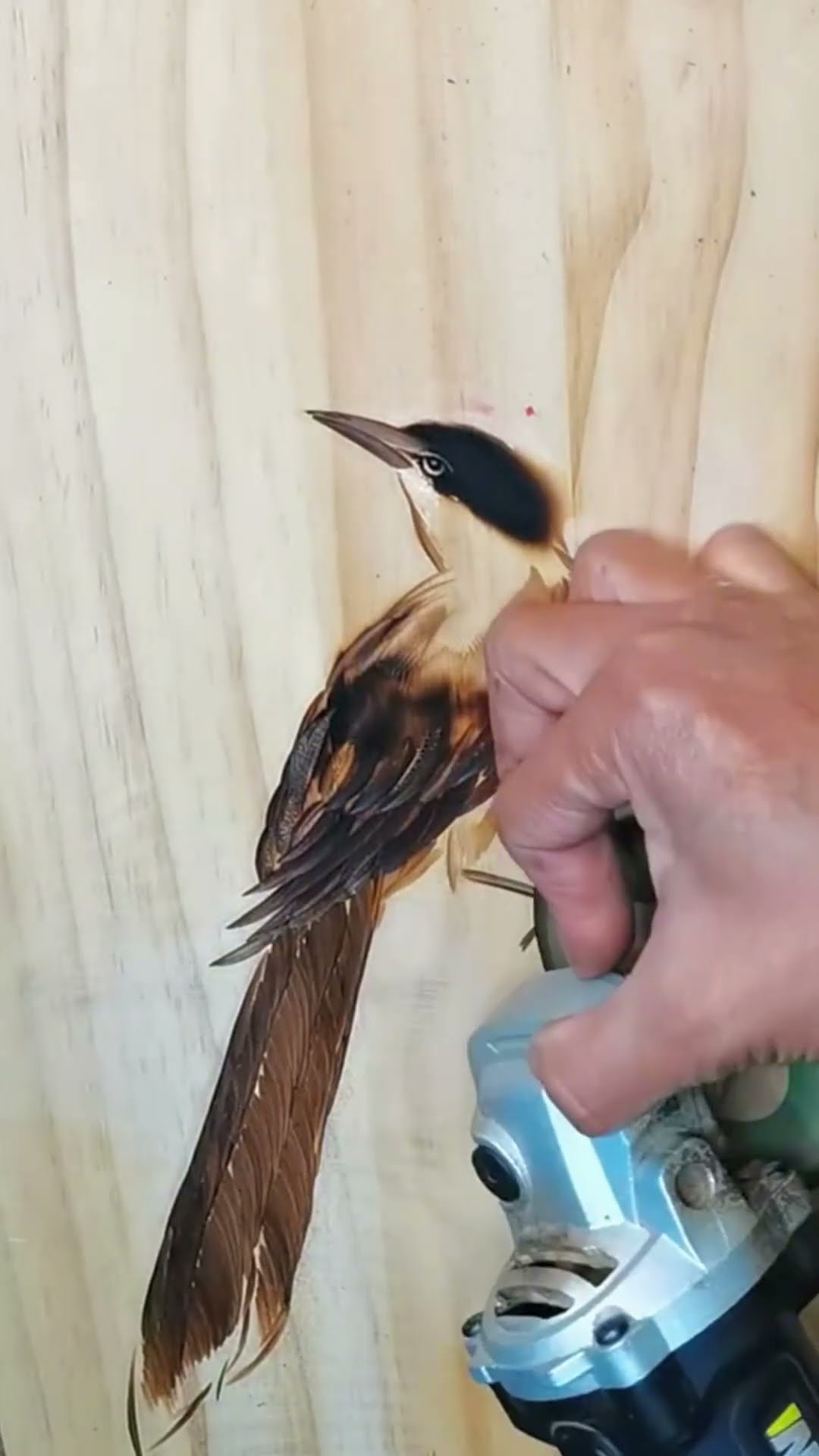 Rub the painting process on wood