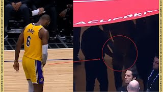 Lebron James walks out silently holding his groin after missing 2 free throws🤪