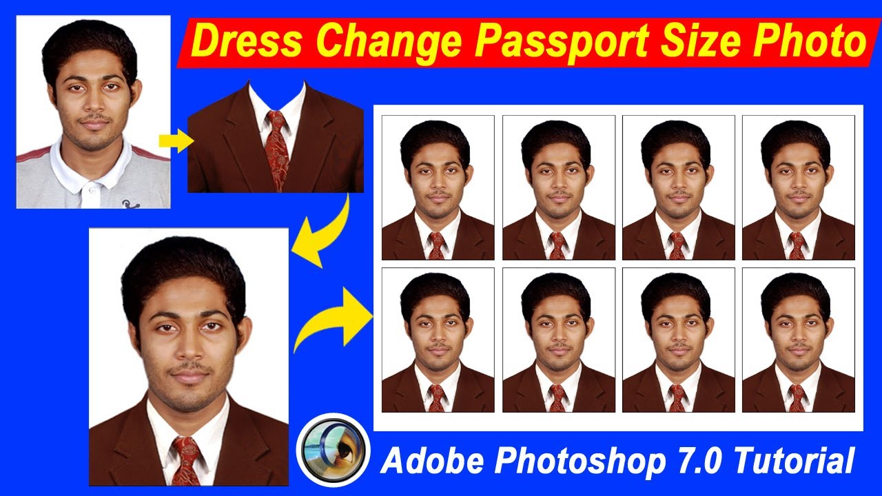 Dress Change Make Passport Size Photo In Adobe Photoshop 7 0 YouTube