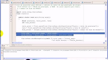 aula 1007 Algoritmos e Logica de programação   Exerc Prestacao no Java