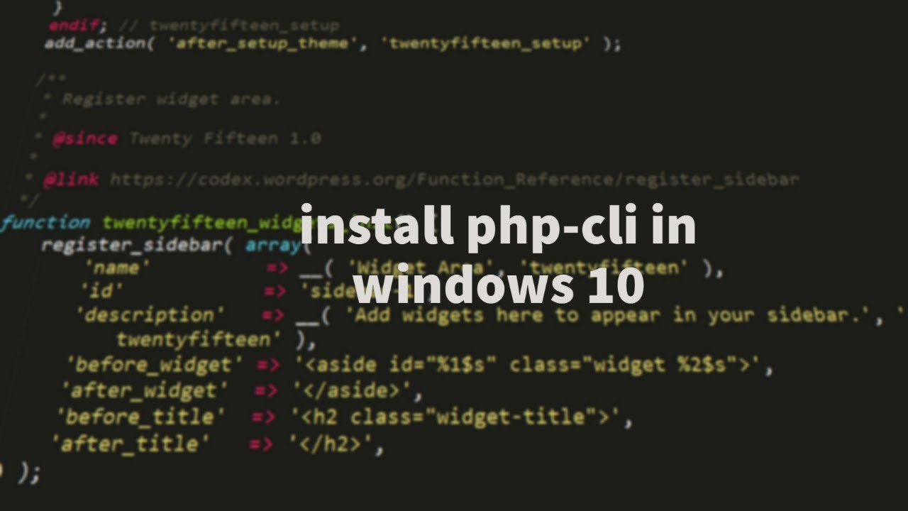 How to install php cli in windows 10 in just 3 minutes - YouTube