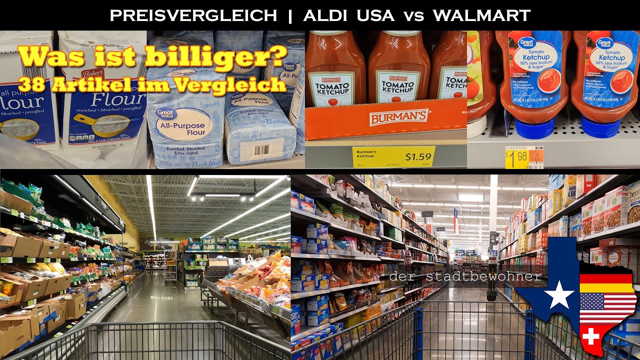 Preisvergleich Aldi USA vs Walmart (Vergleich Warenkorb) YouTube