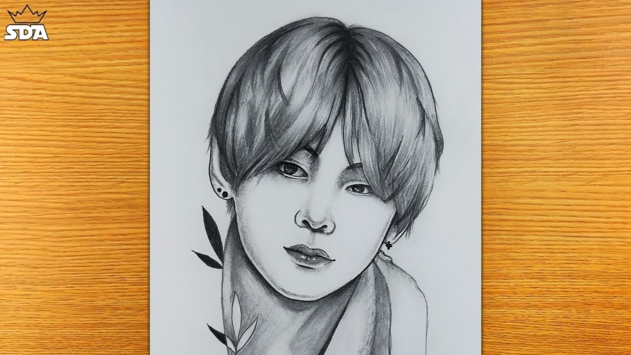 Taehyung Drawing  Pencil Art  BTS Fanart  Army mearpitab  Illustrations  ART street