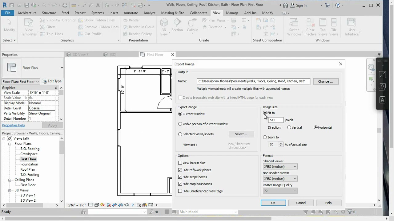 Export Revit to JPEG - YouTube