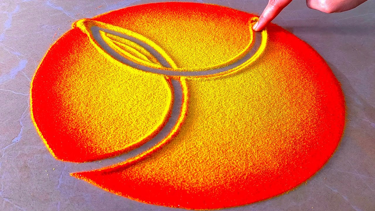 Most easy Diwali rangoli | Happy Diwali rangoli | Laxmi charan/diya/swastika rangoli/Diwali rangoli