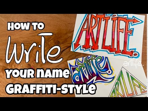 ART VIDEO: How to GRAFFITI you name three ways, with Kerri Bevis #artlife​ #artteacher​ #graffiti