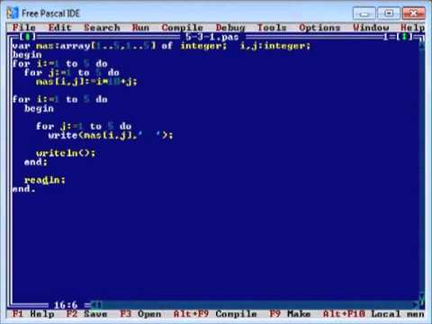 Pascal урок 5 часть 3 Двумерные массивы