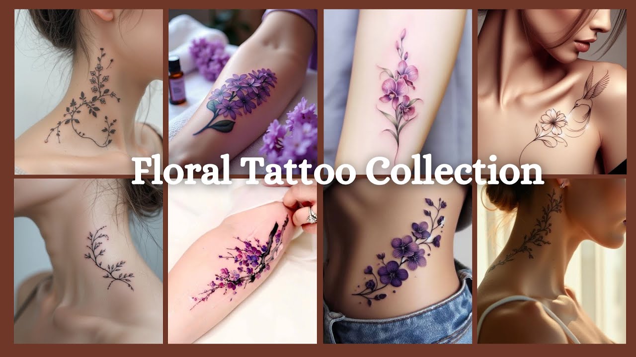 Collection of over 100 of elegant and charming floral tattoos 